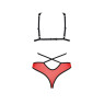 Комплект білизни Passion PEONIA SET S/M red, бра, трусики