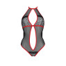 Сітчасте боді з мереживом на грудях Passion SATARA BODY XXL/XXXL red