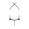 Боді з відкритим доступом Passion TASMINA BODY XXL/XXXL, black, екошкіра, шнурівки, ажурні мережива