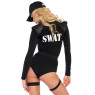Костюм еротичних спецсил Leg Avenue SWAT Team Babe XL, боді, пояс, підв’язки, іграшкова рація, кепка