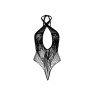 Мереживне тедді Leg Avenue Lace and net halter teddy One size Black, глибокий виріз, халтер