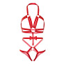 Портупея-тедді з ременів Leg Avenue Studded O-ring harness teddy M Red, екошкіра