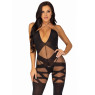 Бодістокінг Leg Avenue Illusion halter bodystocking One size Black, доступ