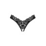 Мереживні стрінги Obsessive Donna Dream crotchless thong XS/S Black, відкритий доступ