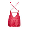 Прозора сорочка бебі-дол Obsessive Lacelove babydoll & thong M/L Red, мереживо, стрінги
