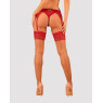 Панчохи під пояс із широким мереживом Obsessive Lacelove stockings XL/2XL