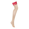 Панчохи під пояс із широким мереживом Obsessive Lacelove stockings XL/2XL