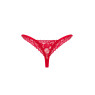 Мереживні стрінги Obsessive Lacelove thong XL/2XL Red, низька посадка