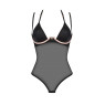 Прозоре боді Obsessive Selinne teddy XL/2XL Black, дрібна сітка, подвійні бретелі