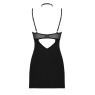 Сорочка Obsessive Selinne chemise & thong XS/S Black, стрінги, подвійні бретелі