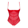 Боді з доступом Obsessive Ingridia crotchless teddy XL/2XL, червоне, відкриті груди