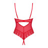 Боді з доступом Obsessive Ingridia crotchless teddy XL/2XL, червоне, відкриті груди
