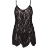 Сорочка бебі-дол Leg Avenue Rose Lace Flair Chemise Black, Queen Size