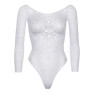 Еротичне боді-бодістокінг Leg Avenue Snap crotch thong back teddy White S/M