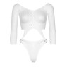 Еротичне боді Leg Avenue Top bodysuit with thong back White