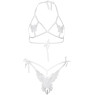 Еротичний комплект з відкритою чашкою Leg Avenue Open cup bra and pearl panty One Size White