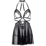 Сорочка бебі-дол з відкритими чашками Leg Avenue Lace and mesh babydoll & panty Black L, стринги
