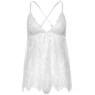 Сорочка бебі-дол Leg Avenue Floral lace babydoll & string White S, стрінги
