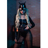 Еротичний костюм кішечки Leg Avenue Fierce Feline XS, боді, пояс з підв’язкою, маска кішки