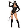 Еротичний костюм кішечки Leg Avenue Fierce Feline S, боді, пояс з підв’язкою, маска кішки