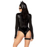 Еротичний костюм кішечки Leg Avenue Fierce Feline M, боді, пояс з підв’язкою, маска кішки