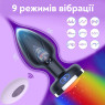 Анальна вібро-пробка Plug Remote на керуванні з пульту зі зміною кольору, 10 режимів, діаметр 3.5 см
