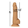 Фалоімітатор ADDICTION Dual Density Silicone Dildo Caramel 8`, присоска, діаметр 4,3 см, віброкуля в