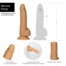 Фалоімітатор ADDICTION Dual Density Silicone Dildo Caramel 8`, присоска, діаметр 4,3 см, віброкуля в