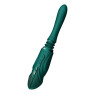 Компактна смарт секс-машина Zalo – Sesh Turquoise Green, 2 насадки, пульт ДК, кристал Swarovski