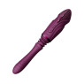 Компактна смарт секс-машина Zalo – Sesh Velvet Purple, 2 насадки, пульт ДК, кристал Swarovski