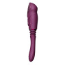 Компактна смарт секс-машина Zalo – Sesh Velvet Purple, 2 насадки, пульт ДК, кристал Swarovski