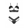 Еротичний комплект Passion DOLLY SET, L/XL, black, з відкритими чашками