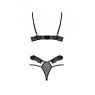 Еротичний комплект Passion DOLLY SET, L/XL, black, з відкритими чашками