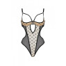 Еротичне боді Passion MARINA BODY, S/M, beige, з відкритими чашками