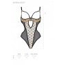 Еротичне боді Passion MARINA BODY, XXL/XXXL, beige, з відкритими чашками