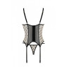 Корсет Passion MARINA CORSET, S/M, beige, з відкритими чашками