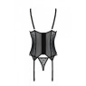 Корсет Passion MARINA CORSET, XXL/XXXL, black, з відкритими чашками