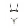 Еротичний комплект Passion MARINA SET WITH OPEN BRA, XXL/XXXL, beige, відкриті чашки