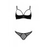 Еротичний комплект Passion MARINA SET WITH OPEN BRA, S/M, black, відкриті чашки