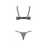 Еротичний комплект Passion MARINA SET WITH OPEN BRA, S/M, black, відкриті чашки