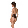 Еротичне боді Passion TRISHA BODY, L/XL, beige, з відкритими чашками
