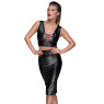 Спідниця-олівець зі шнурівкою Noir Handmade F152 Powerwetlook pencil skirt, M, з мокрим ефектом