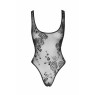 Боді Noir Handmade F242 Tulle body with patterned flock embroidery - L