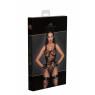 Боді Noir Handmade F242 Tulle body with patterned flock embroidery - XL