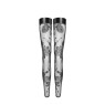 Панчохи Noir Handmade F243 Tulle stockings with patterned flock embroidery - S