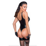 Боді Noir Handmade F244 Powerwetlook body with high cut bottom hem - L