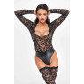 Боді Noir Handmade F296 Psyche bodysuit of lace and wetlook - M