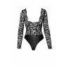 Боді Noir Handmade F296 Psyche bodysuit of lace and wetlook  - XXL