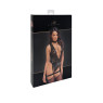 Боді Noir Handmade F297 Libido Deep-V bodysuit with collar, pearl chain and garter - M