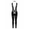 Комбінезон Noir Handmade F298 Libido Deep-V catsuit with collar and pearl chain - 3XL